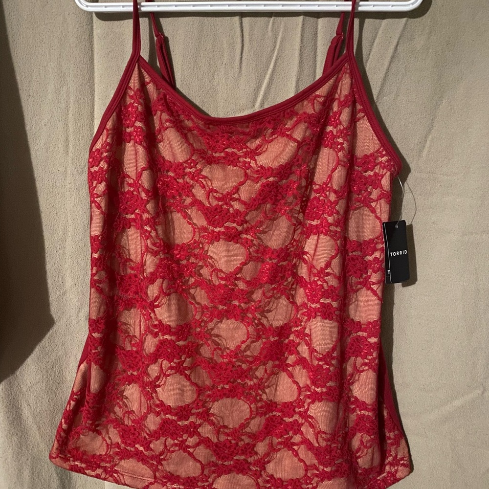 Torrid Red Lace Overlay Camisole NWT. Size 1